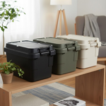 【AOTTO】50L無印款軍規高耐重扣式多功能提把收納箱-2入(AL-2204W*2), , large