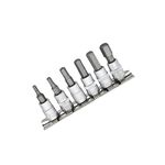 2分6件手動六角凸套筒組 1/4"附收納架 3mm~8mm 台灣製 6角凸 起子頭套筒 公制 內六角 旋具頭, , large
