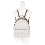 Michael Kors Sheila 滿版標誌塗層帆布拉鍊口袋中型後背包(香草白), , large