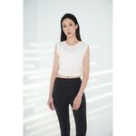 YOGA FLOW Twist Hem Shirt - 微透腰擺抓皺罩衫 - 香草白 White, , large