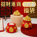 New Year Decoration &ndash; 3D Lucky Money Bag with Lid &ndash; Bring in Wealth and Fortune &ndash; Can Fill with Rice, Candy, or Money &ndash; Perfect for Store Opening Gift or Housewarming, , large