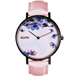 [MEDOTA] Blossom collection pink leather strap ladies watch-Blue elf / BO-8801, , large