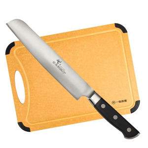 【金永利鋼刀】E1平頭水果刀+原木纖維防滑防霉砧板