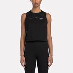 Reebok Rie Tank 女 無袖上衣 背心 短版 運動 休閒 舒適 透氣 黑 [100204427], , large