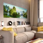 【御畫房】桂林山水 國家一級畫師手繪油畫60×120cm(VF-42), , large