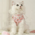 【寵愛生活本舖】寵物夏季薄款格紋花朵背心 寵物衣服 寵物防曬 貓衣服 幼犬貓衣服, , large