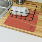 【Monster】 Soft Diatomaceous Earth Sink Draining Mat – 3mm Ultra-Thin, Set of 2 (30x30cm) – Camouflage Pink, , large