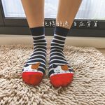 [Kaimei Cotton Industry] 8 pairs of sets, random and excellent, MIT made in Taiwan, exquisitely designed pure cotton straight women's socks, two-color cat style, , large