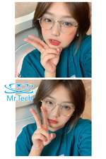 MR.TECH 米特克 UV400抗UV濾藍光眼鏡時尚男女中性大框平光眼鏡(文青矩方膠框YS-128mm多色選) 花紋, , large