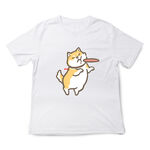 JZ TEE Shiba Inu & Cat - Catching Frisbee Graphic Tee, , large