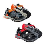 DIADORA迪亞多那 步行者兩棲涼鞋 男鞋 簡約素色 水陸兩用 插扣 魔鬼氈 耐用 減震 吸衝 柔軟 耐磨 灰桔 黑紅, , large