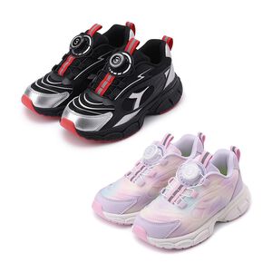 DIADORA迪亞多那 新星行者大童運動鞋 童運動鞋 童鞋 旋鈕式鞋帶 寬楦 透氣 保護後跟 穩定 抗菌 銀黑 紫粉