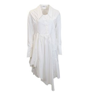 下擺不規則斜門襟襯衫式洋裝