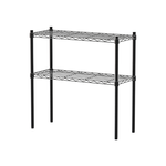 【Y HOUSE】76x30x75cm Lightweight Two-layer Iron Rack Iron Rack Shelf - Painted Black, , large