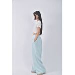 (M) air space lady高腰小香風寬鬆藍色長褲二手衣, , large
