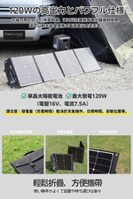 【emirai】120W Solar Charging Panel | Suitable for most energy storage stations, mobile phones, and tablets, , large