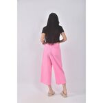 (3XL) verna高腰質感亞麻棉質亮粉色長褲二手衣, , large