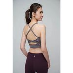 YOGA FLOW Chloe Bra - 扭轉短版上衣 - 陶泥褐 Bistre, , large