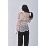 (S) lancylancy星星月亮透膚杏色襯衫上衣二手衣, , large