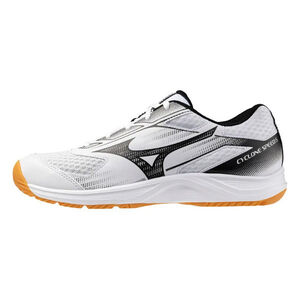 Mizuno Cyclone Speed 男女 排球鞋 室內運動 穩定 包覆 回彈 白 黑 [V1GA258055]