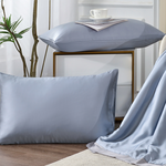 【Betrise】Sunlight Blue/Gray | C Energy Series 60-count 100% Pure Tencel Light-Quenched Graphene Quilt/Four Seasons Quilt 5X6.5 feet per set (with 2 free pillowcases of the same style), , large