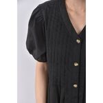 (S) 排扣黑色洋裝二手衣, , large