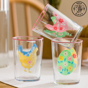 【SOLO Vintage】LCW Home 570ml Cute Chicken And Egg Glass Cup Set of 3 Water Cup Juice Cup Made in Turkey