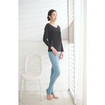 YOGA FLOW Soft(L)Sleeve - 後背優雅垂墜罩衫 - 烏漆黑 Black, , large