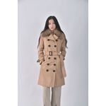 (S) burberry質感排釦風衣棕色外套二手衣, , large