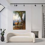 【御畫房】梅花鹿 國家一級畫師手繪油畫60×90cm(VF-26), , large