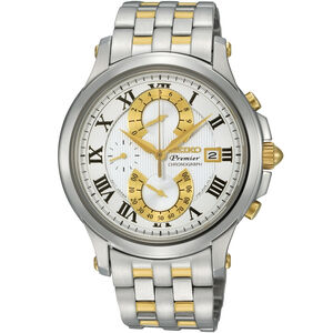 SEIKO 精工 Premier 雙逆跳計時手錶雙色/40mm 7T85-0AC0KS
