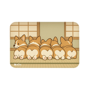 【Monster】 Soft Diatomaceous Earth Absorbent Mat – Cute Dog Series (60x40cm) – Corgi Butt
