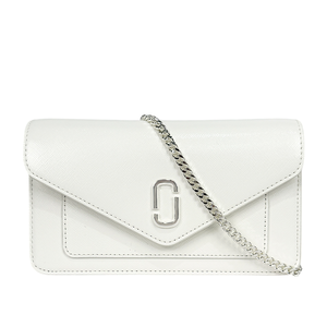 MARC JACOBS The Longshot DTM 防刮皮革信封造型皮夾式鍊包 WOC/白色