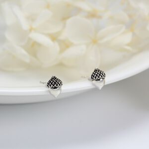 【Angel & Me】 幸運橡果 橡實 s925純銀耳環 耳夾 情人節禮物