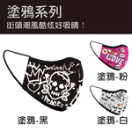 【seisei】雙層抗菌布口罩_德國專利技術_塗鴉 / 黑, , large