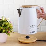 【MOLIJIA 魔力家】M27雙層防燙快煮壺1.9公升-白木紋/保溫型/電熱水壺/電茶壺, , large