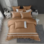 【奢華質感】80支天絲/單人雙人加大特大客製尺寸/床包枕套被套/秋栗棕/0852/MIT台灣製, , large