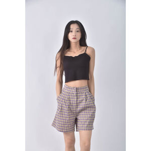 (F) amail高腰格紋紫色短褲二手衣