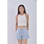 (L) 【里唯私服】net高腰條紋鬆緊藍色短褲二手衣, , large