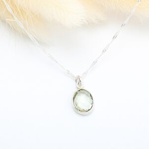 【Angel & Me】氣質橢圓 綠水晶 Green Quartz s925 純銀項鍊 生日 週年 情人節 聖誕節 禮物