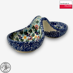 【SOLO Vintage】Cerraf Polish Pottery 14cm Divided Bowl / Small Sauce Bowl Black Cat Garden Series Made in Poland, , large