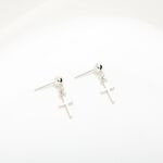 【Angel & Me】十字架 Cross 一對 s925 純銀 耳環 耳夾 基督 福音 洗禮 禮物, , large