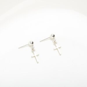 【Angel & Me】十字架 Cross 一對 s925 純銀 耳環 耳夾 基督 福音 洗禮 禮物