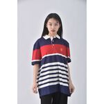 (L) nautica質感棉質純棉藍色短袖上衣二手衣, , large