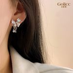 【Gulicc】古莉可 耳環 鋯石蝴蝶結耳飾, , large