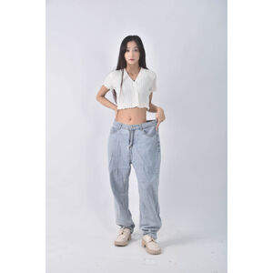 (3XL) ob高腰棉質純棉藍色長褲二手衣,  (3XL) ob高腰棉質純棉藍色長褲二手衣