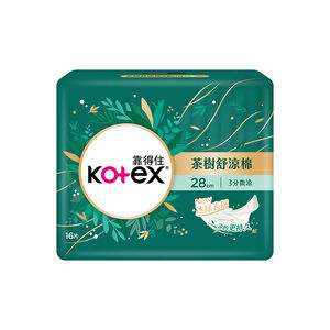 靠得住茶樹舒涼棉夜用28cm-16PC