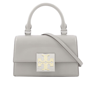 TORY BURCH Bon Bon 平滑牛皮迷你翻蓋手提/斜背二用包/雲灰色