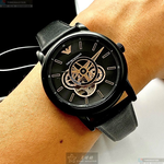 [星晴錶業]ARMANI手錶,42mm,AR00001玫瑰金色錶面黑錶殼深黑色真皮皮革錶帶款, , large