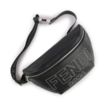 FENDI FF Logo Shadow 皮革腰包/黑色, , large
